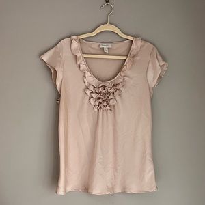 ‼️BOGO SALE‼️ Dress Barn Tan Ruffle Front Flowy Blouse